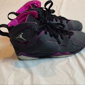 Women size 6 Jordan 7 Retro  Grey Black Purple
